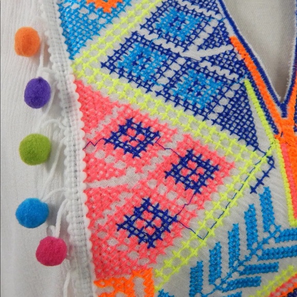 Velzera Embroidered Pom Pom Cruise Dress Cover Up - Picture 8 of 8